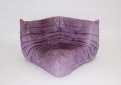 Space Age Vintage Modular Sofá Togo de cuero lavanda Michel Ducaroy Años 70