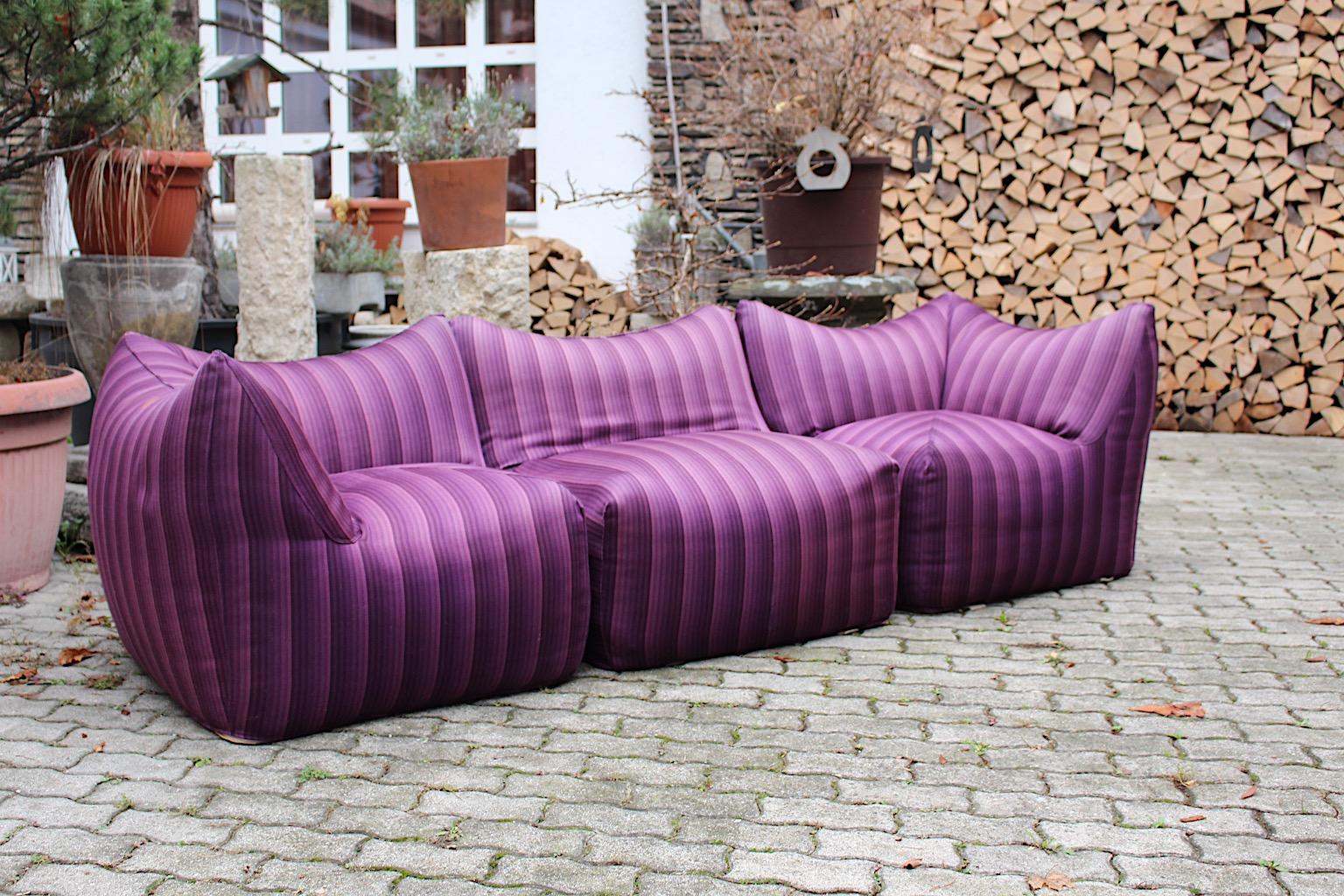 Space Age Vintage Modular Sofa Le Bambole Purple Lavender Mario Bellini 1970s  For Sale 1