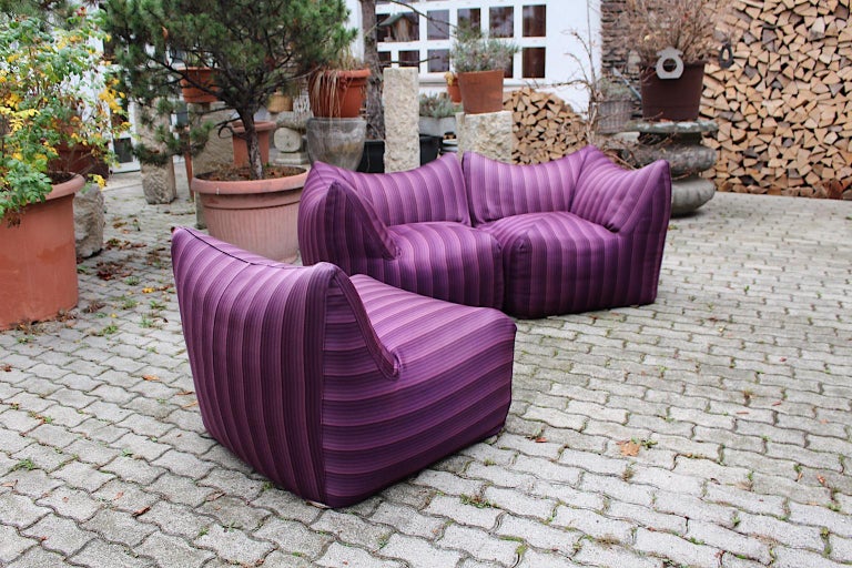 Space Age Vintage Modular Sofa Le Bambole Purple Lavender Mario Bellini 1970s  For Sale 8