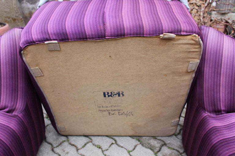 Textile Space Age Vintage Modular Sofa Le Bambole Purple Lavender Mario Bellini 1970s  For Sale