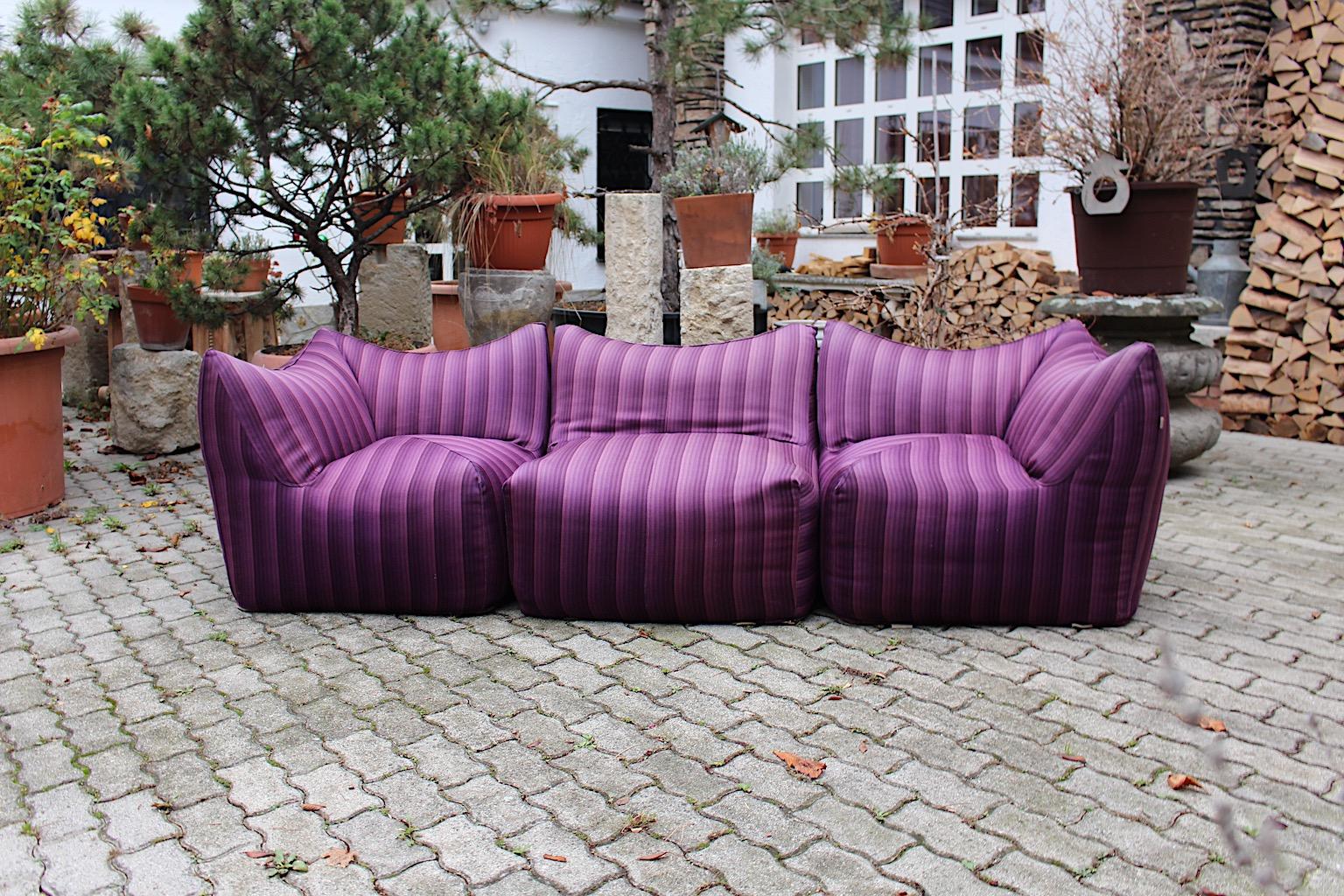 Late 20th Century Space Age Vintage Modular Sofa Le Bambole Purple Lavender Mario Bellini 1970s  For Sale