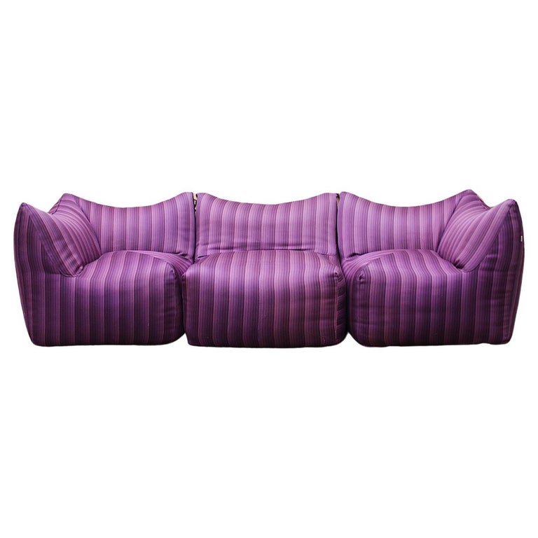 Mario Bellini Le Bambole  Modular Sofa in Purple and Lavender, 1970s