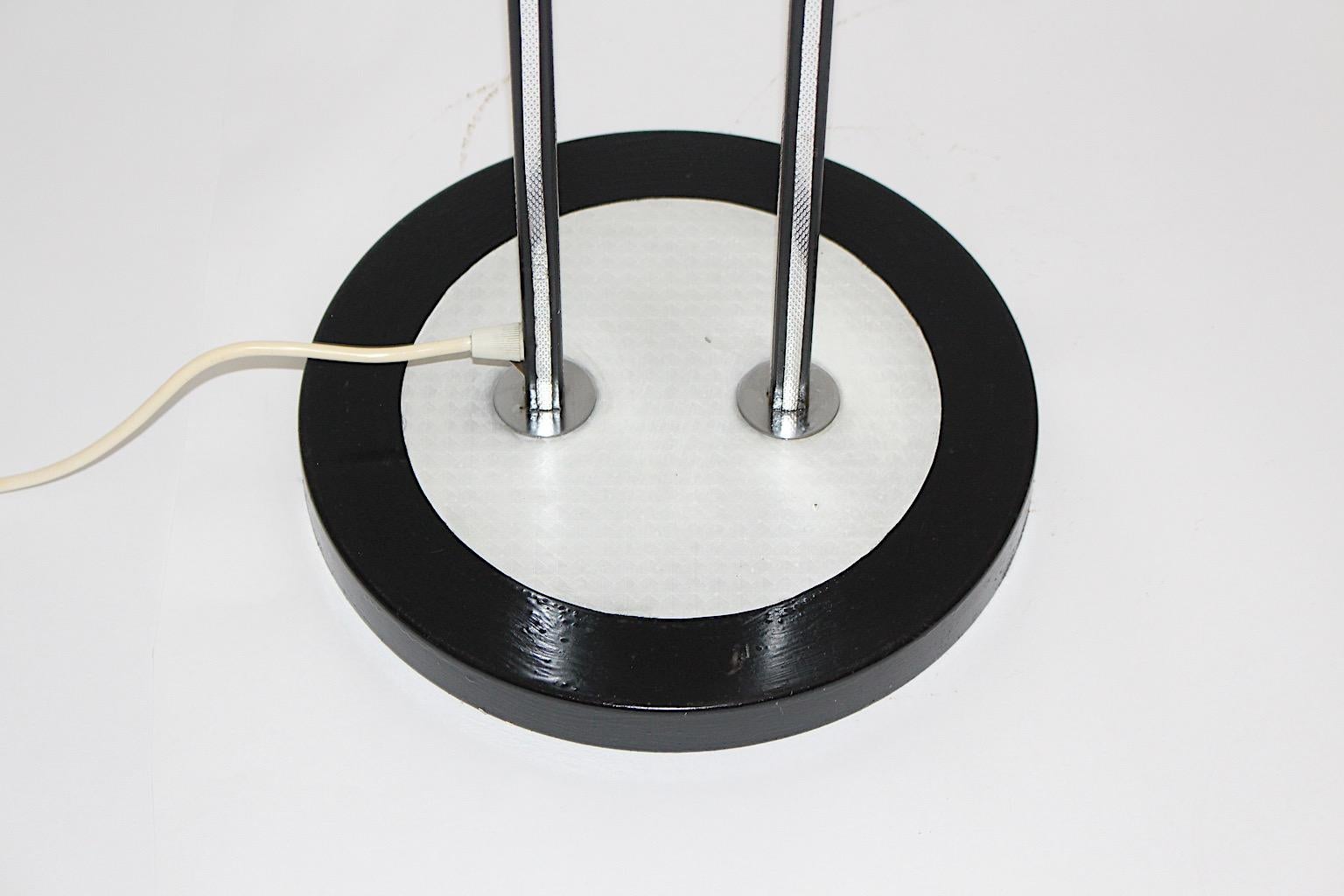Space Age Vintage Nude Black Metal Plastic Floor Lamp, 1960s For Sale 2
