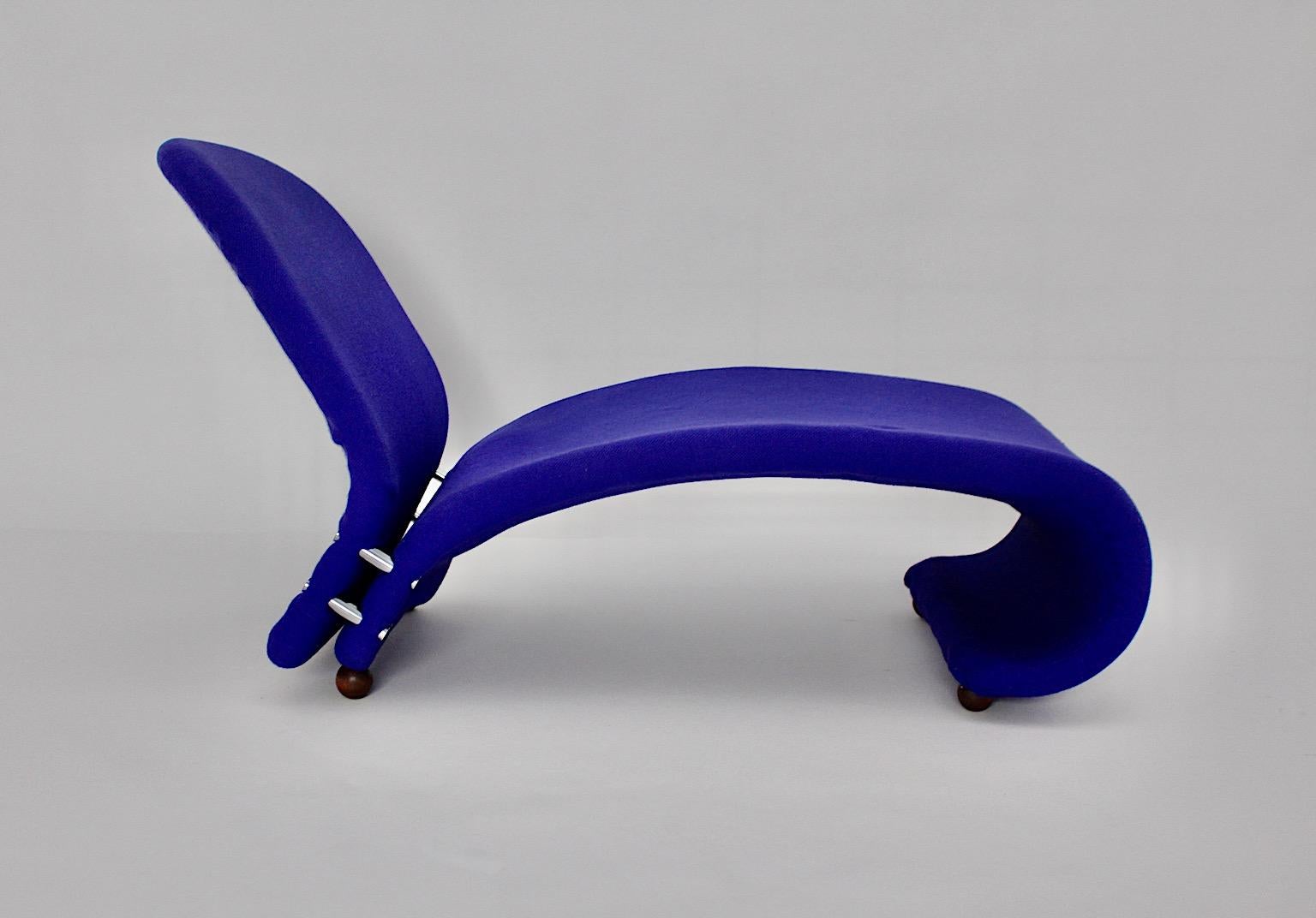 Space Age Vintage Organic Anthropomorph Blue Chaise Longue Verner Panton 1962/63 In Good Condition For Sale In Vienna, AT