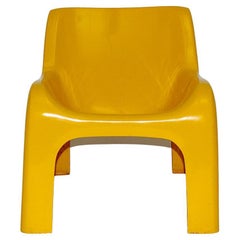 Space Age Vintage Plastic Yellow Lounge Chair Ahti Kotikoski for Asko 1960s 