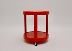 Space Age Vintage Red Orange Plastic Bar Cart, 1970s, Germany