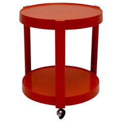 Space Age Vintage Red Orange Plastic Bar Cart, 1970s, Germany