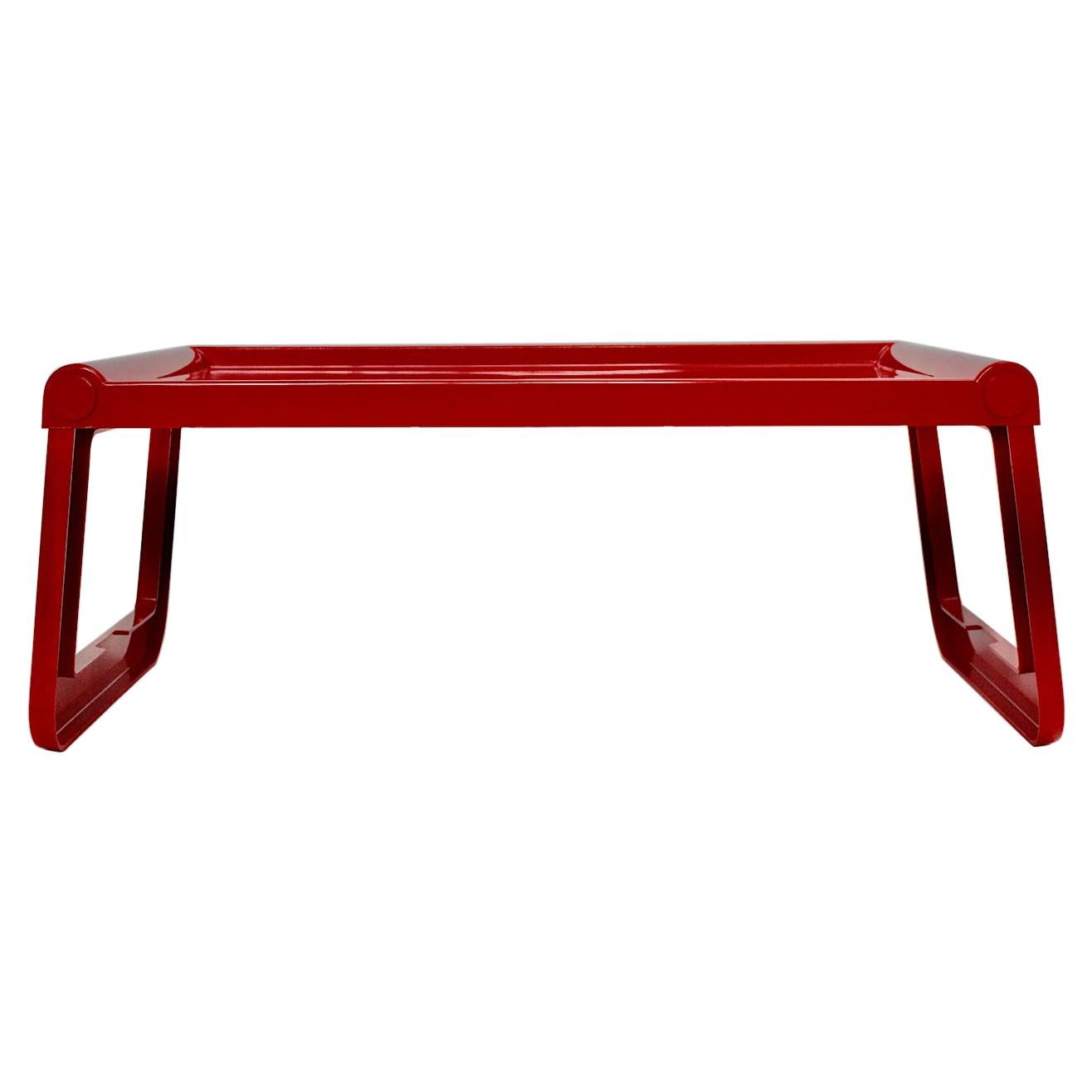 Space Age Vintage Red Plastic Traytable Gueridon Luigi Massoni Guzzini Italy For Sale