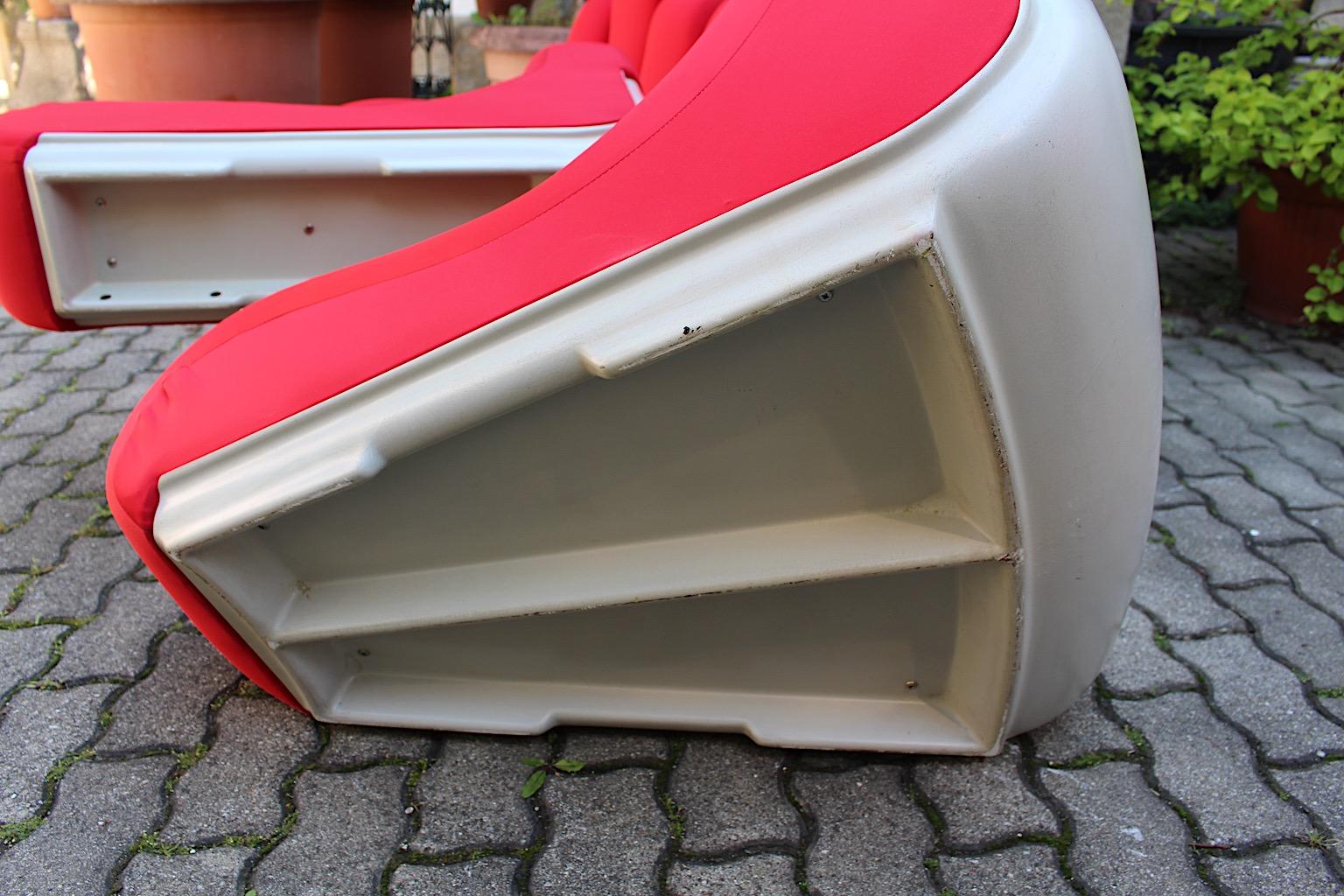 Sofa sectionnel rouge vintage autoportant de l'ère spatiale par Pillo Burghardt Vogtherr en vente 11