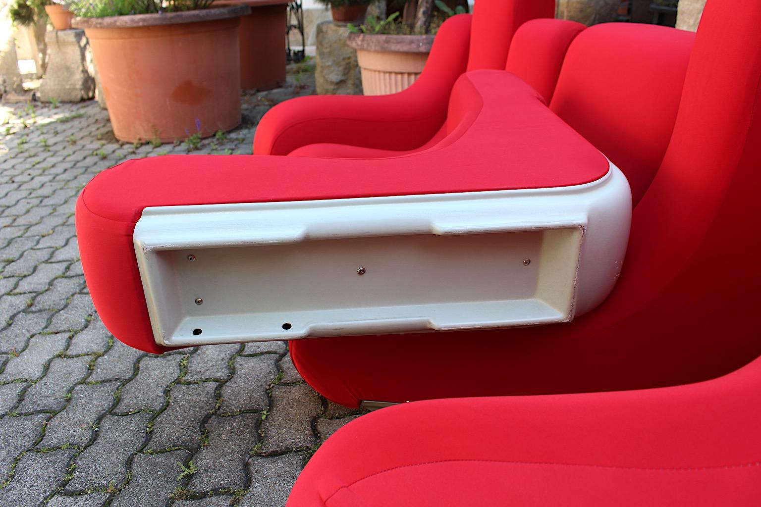 Sofa sectionnel rouge vintage autoportant de l'ère spatiale par Pillo Burghardt Vogtherr en vente 12