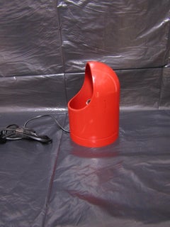 Red table lamp produced in Italy in the Mid-century
