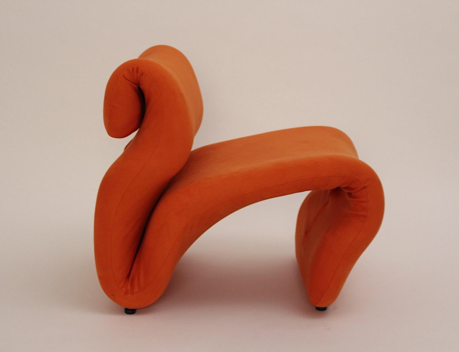 Space Age Vintage Sculptural Orange Etcetera Chair by Jan Ekselius 1970s Sweden 2