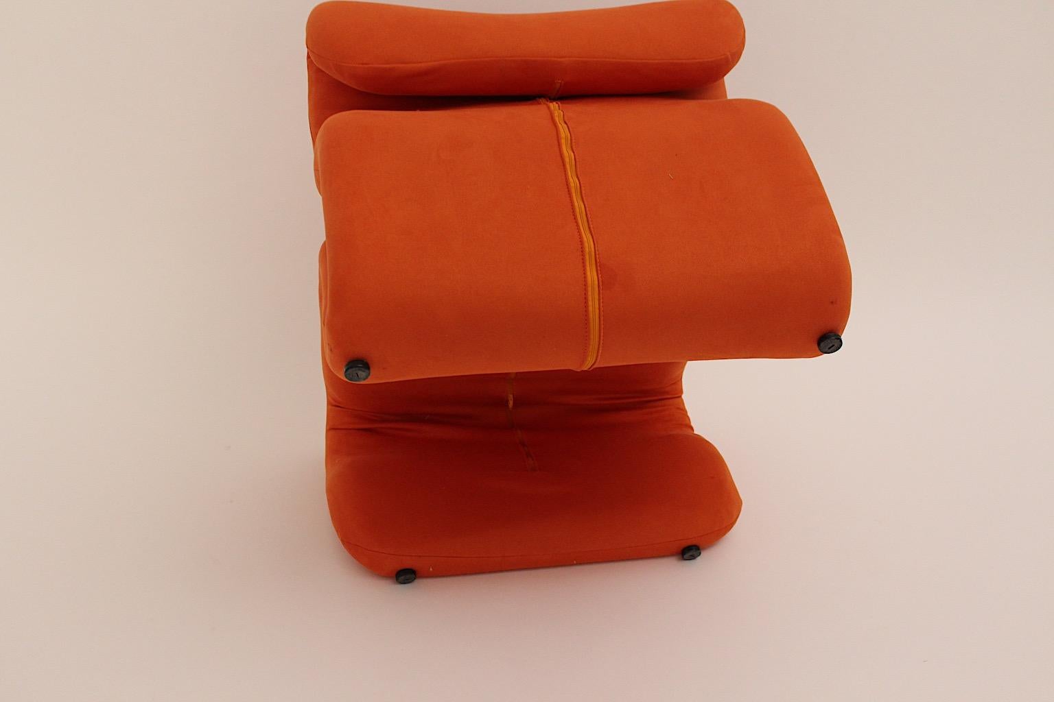 Space Age Vintage Sculptural Orange Etcetera Chair by Jan Ekselius 1970s Sweden In Good Condition In Vienna, AT