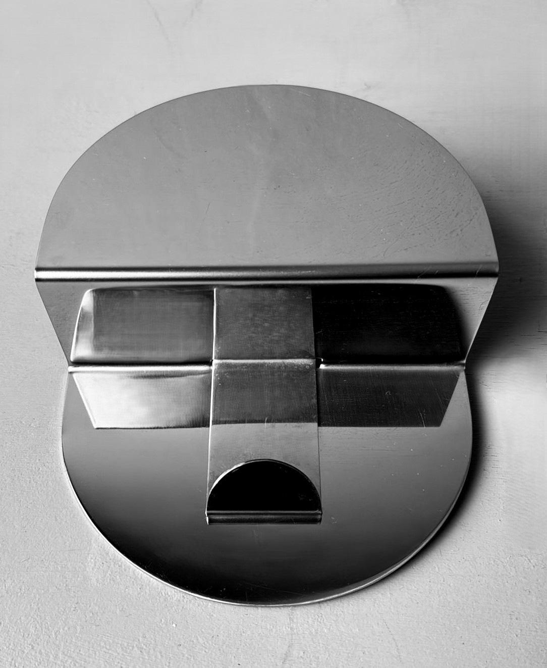 Space Age Vintage-Set aus drei italienischen Wandhaken aus Edelstahl, Space Age im Angebot 7