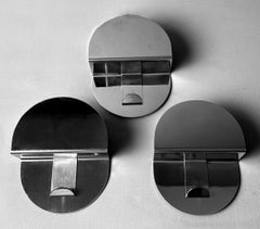 Space Age Vintage Set Of Three Italian Stainless Steel Wall Hooks