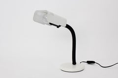 Space Age Vintage White Black Table Lamp Desk Lamp Targetti, 1970s, Italy