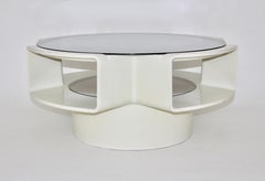 Space Age Vintage Blanco Marfil Mesa de centro Mesa de sofá Años 60