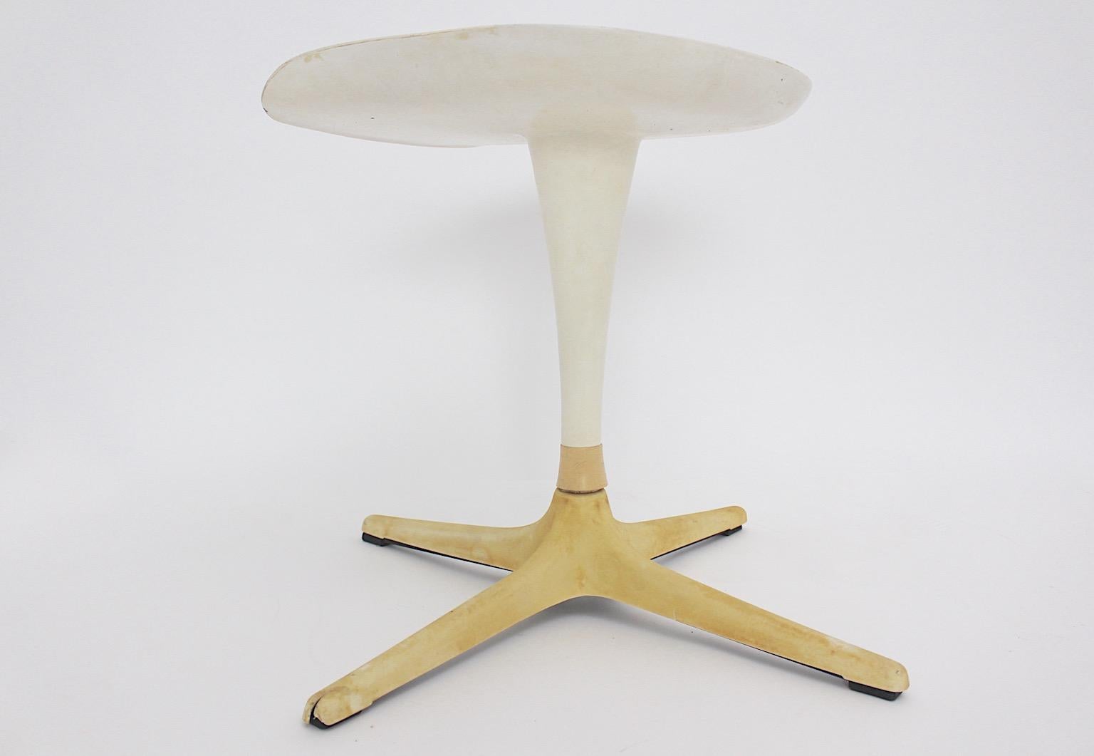 Space Age Vintage White Plastic Metal Stool by Luigi Colani  Germany 1971 For Sale 1