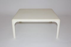 Space Age Vintage Mesa de Sofá Blanca Vico Magistretti Demetrio 70, Italia, Años 60