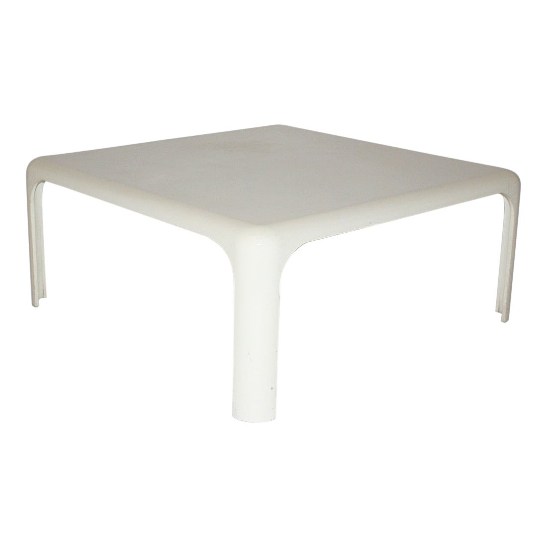 Space Age Vintage White Sofa Table Vico Magistretti Demetrio 70, Italy, 1960s