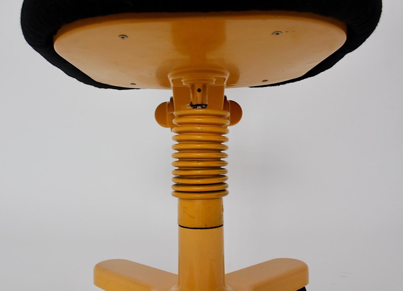 Space Age Vintage Yellow Black Synthesis Desk Chair Ettore Sottsass for Olivetti 2
