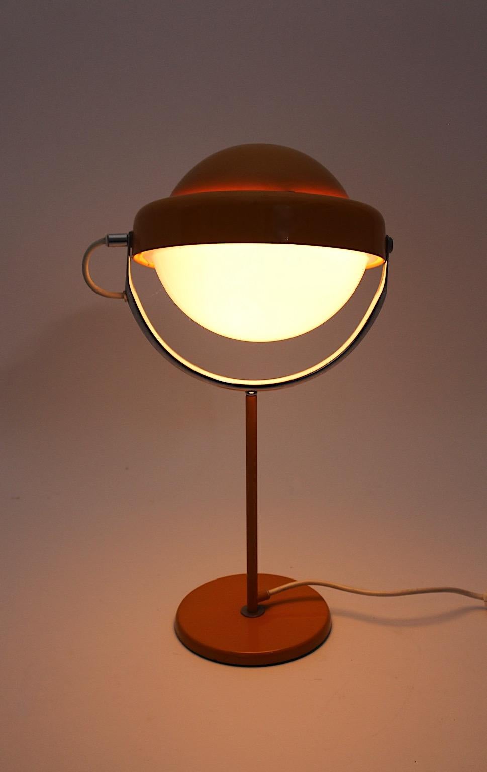 Space Age Vintage Yellow or Orange Table Lamp Uno Dahlen, 1960s, Sweden For Sale 2