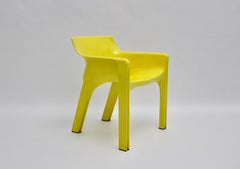 Space Age Vintage Yellow Plastic Armchair Gaudi by Vico Magistretti 1968 Italy