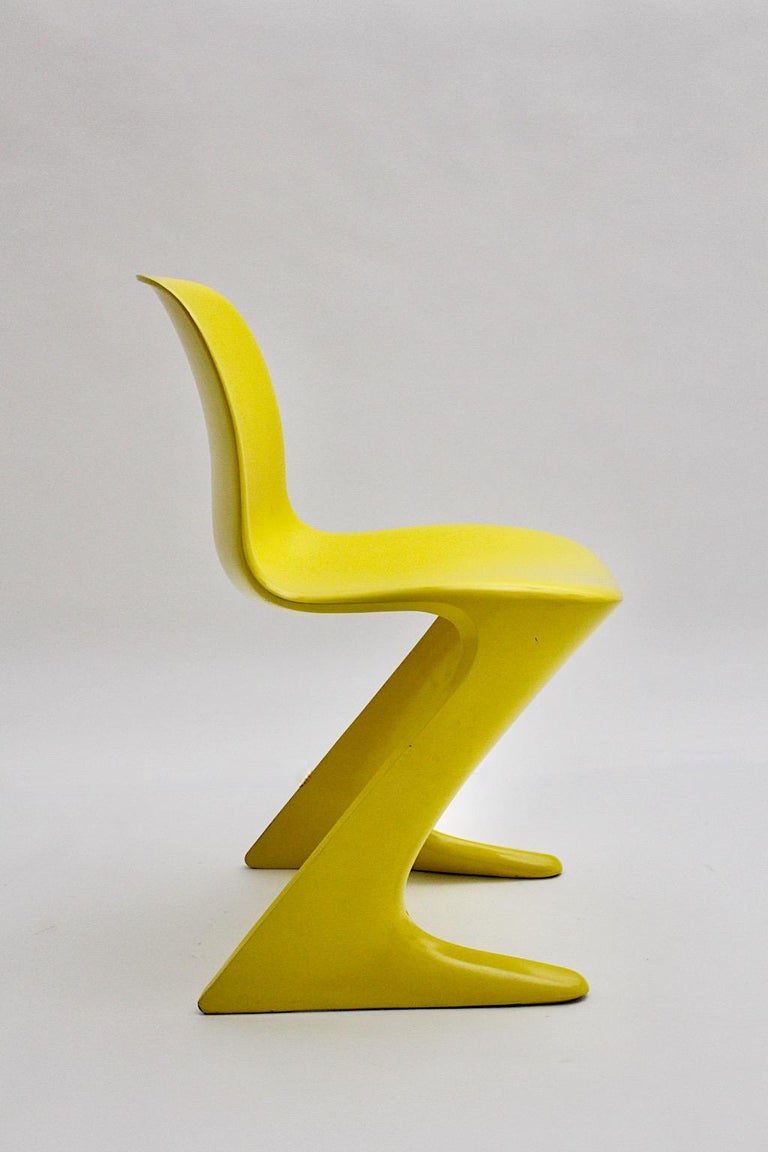 Space Age Vintage Yellow Plastic Chair Kangaroo Chair Ernst Moeckl 1960s Germany For Sale 8