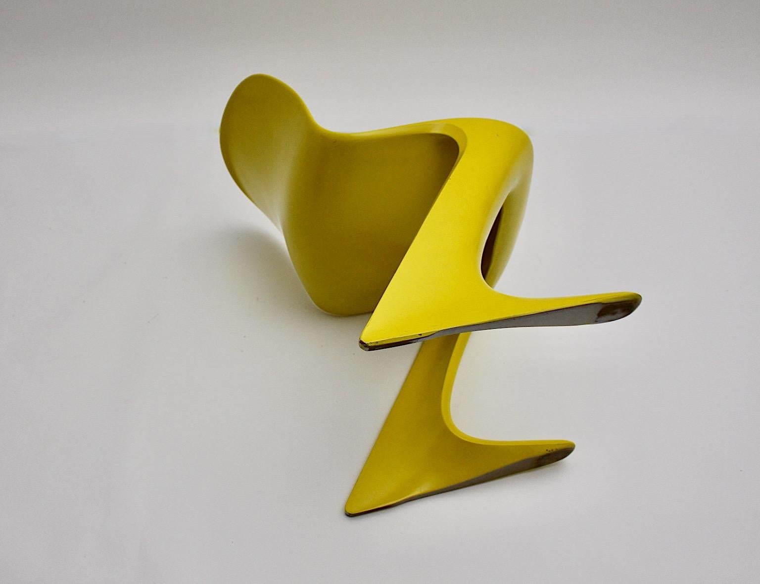 Space Age Vintage Yellow Plastic Chair Kangaroo Chair Ernst Moeckl 1960s Germany For Sale 10
