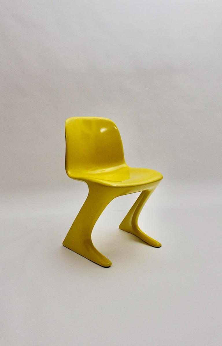 Space Age Vintage Yellow Plastic Chair Kangaroo Chair Ernst Moeckl 1960s Germany For Sale 1