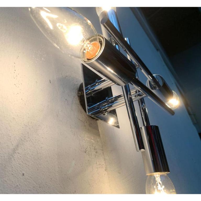 Space Age Wall Ceiling or Lamp in Metal For Sale 3