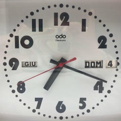 Space Age Wall Clock with Calendar from Odo France, 1970s