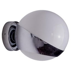 Space-age wall lamp by Marca SL, white opaline, Spain