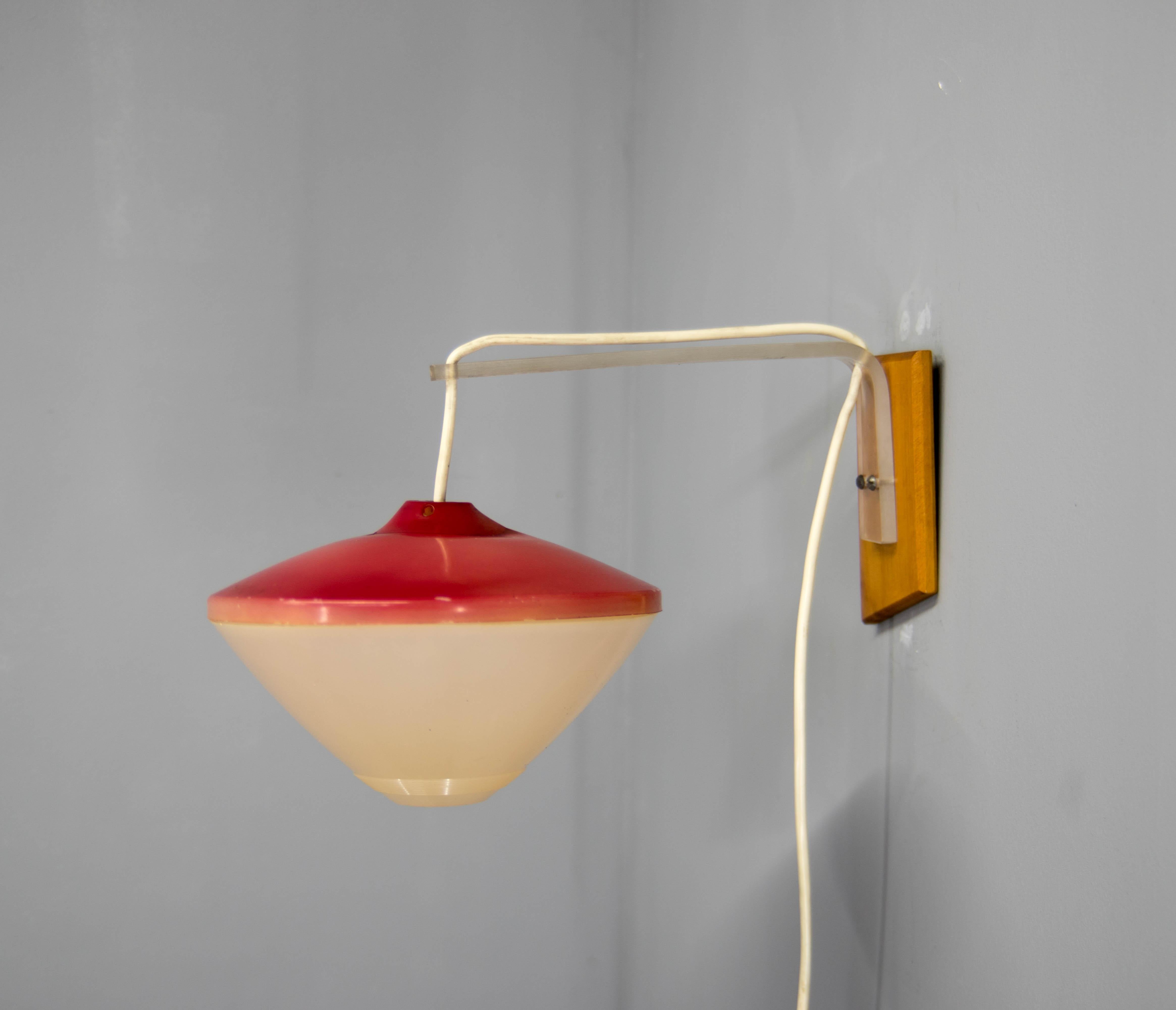 Plastic Space Age Wall Light, 1960s For Sale