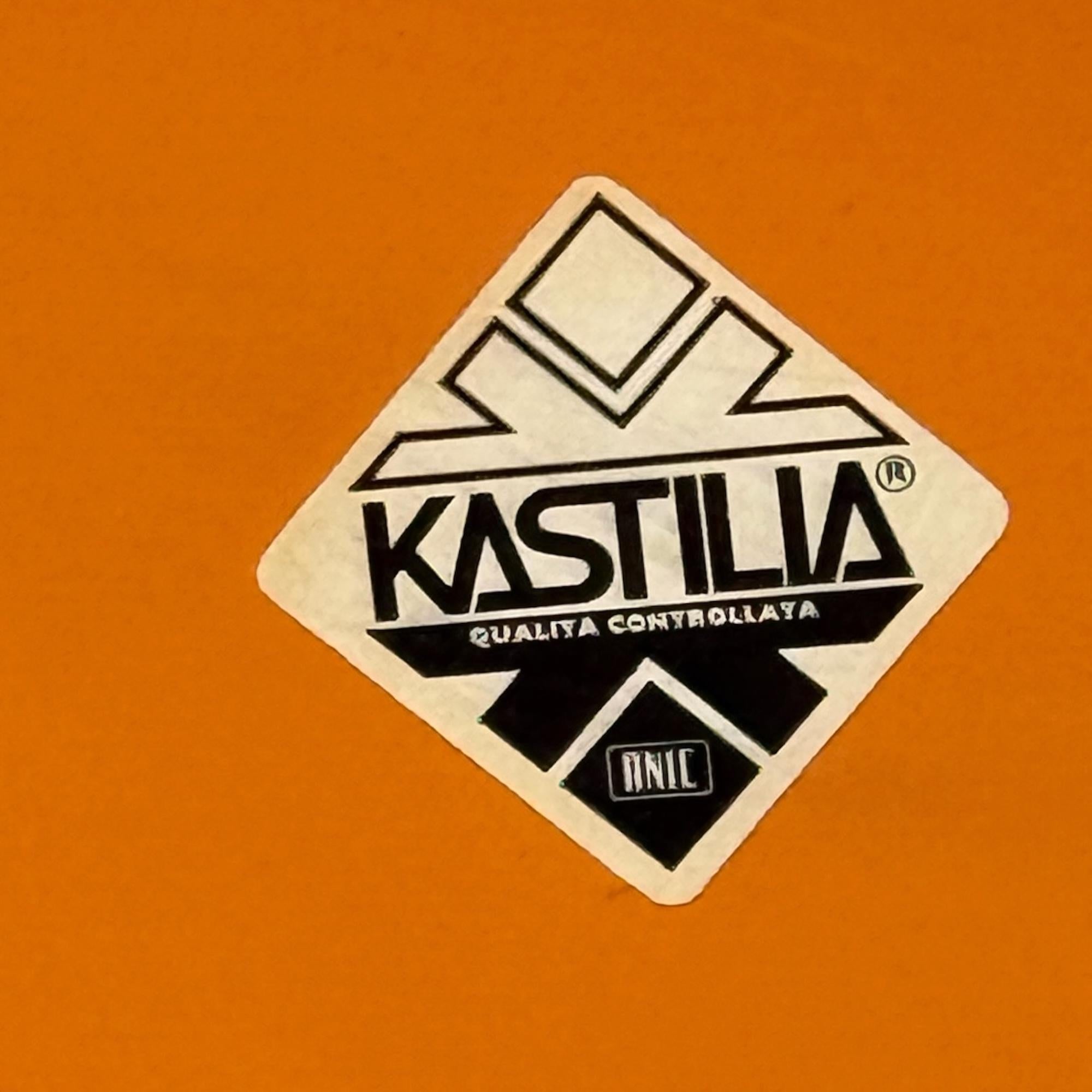 Espejo de pared Space Age con marco naranja atrevido by Kastilia Italia, 1970s Era espacial en venta