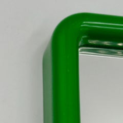 Space Age Wall Mirror with Square Green Frame by Gedy Italy, 1970s