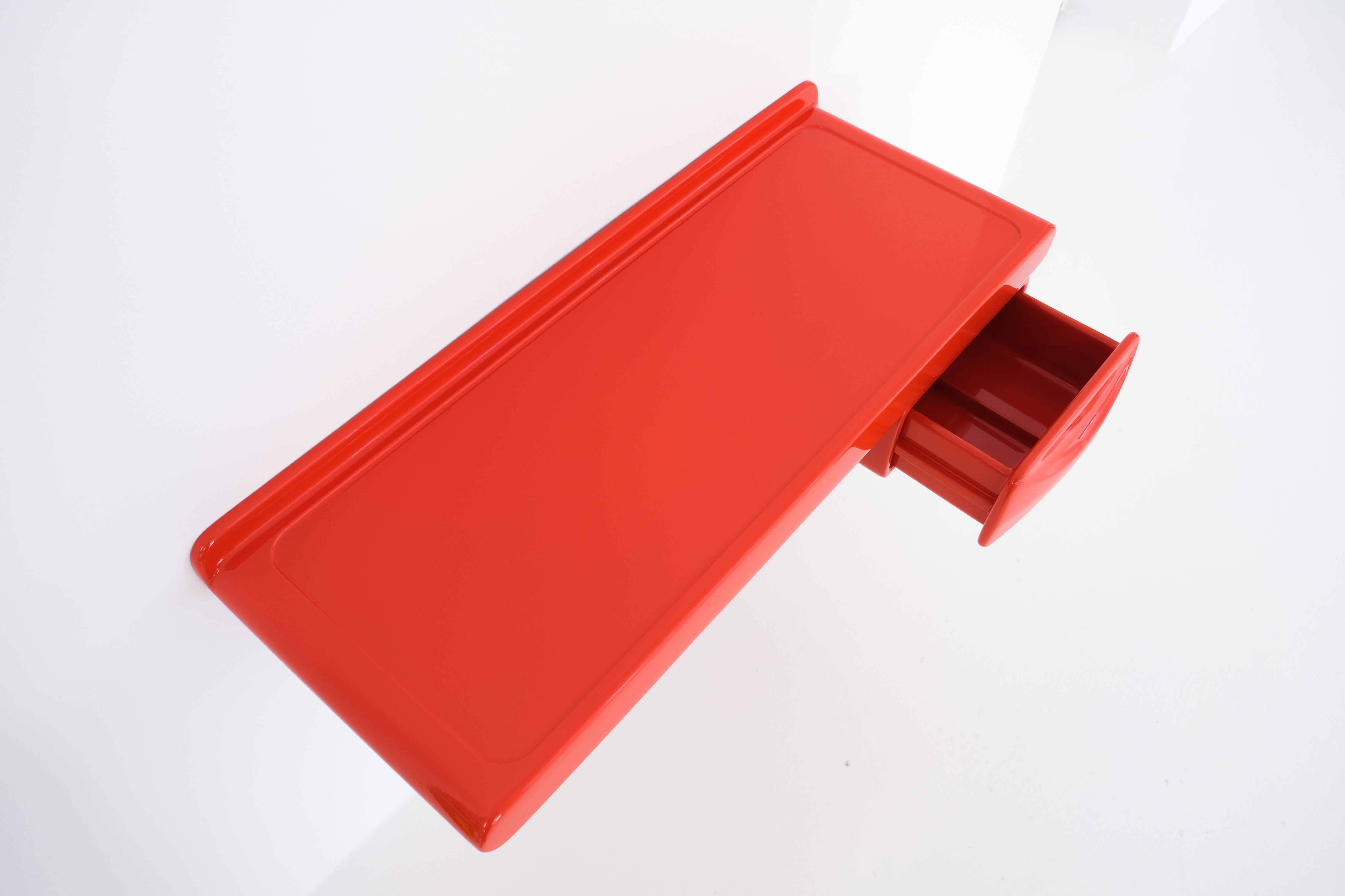 Space Age Wall Mounted Storage Board with Drawer or Desk Attrib. to Ernest Igl 6