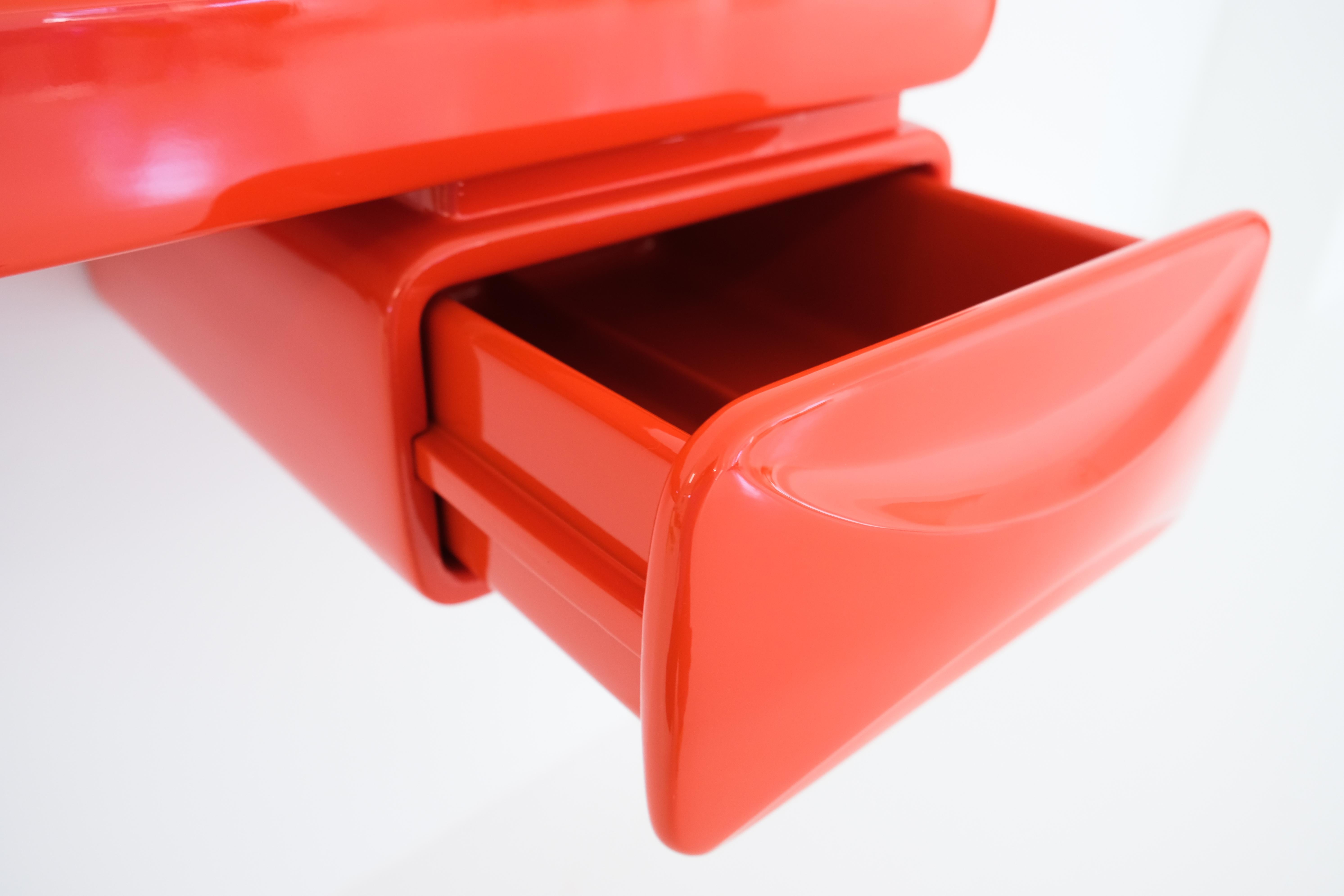 Space Age Wall Mounted Storage Board with Drawer or Desk Attrib. to Ernest Igl 7