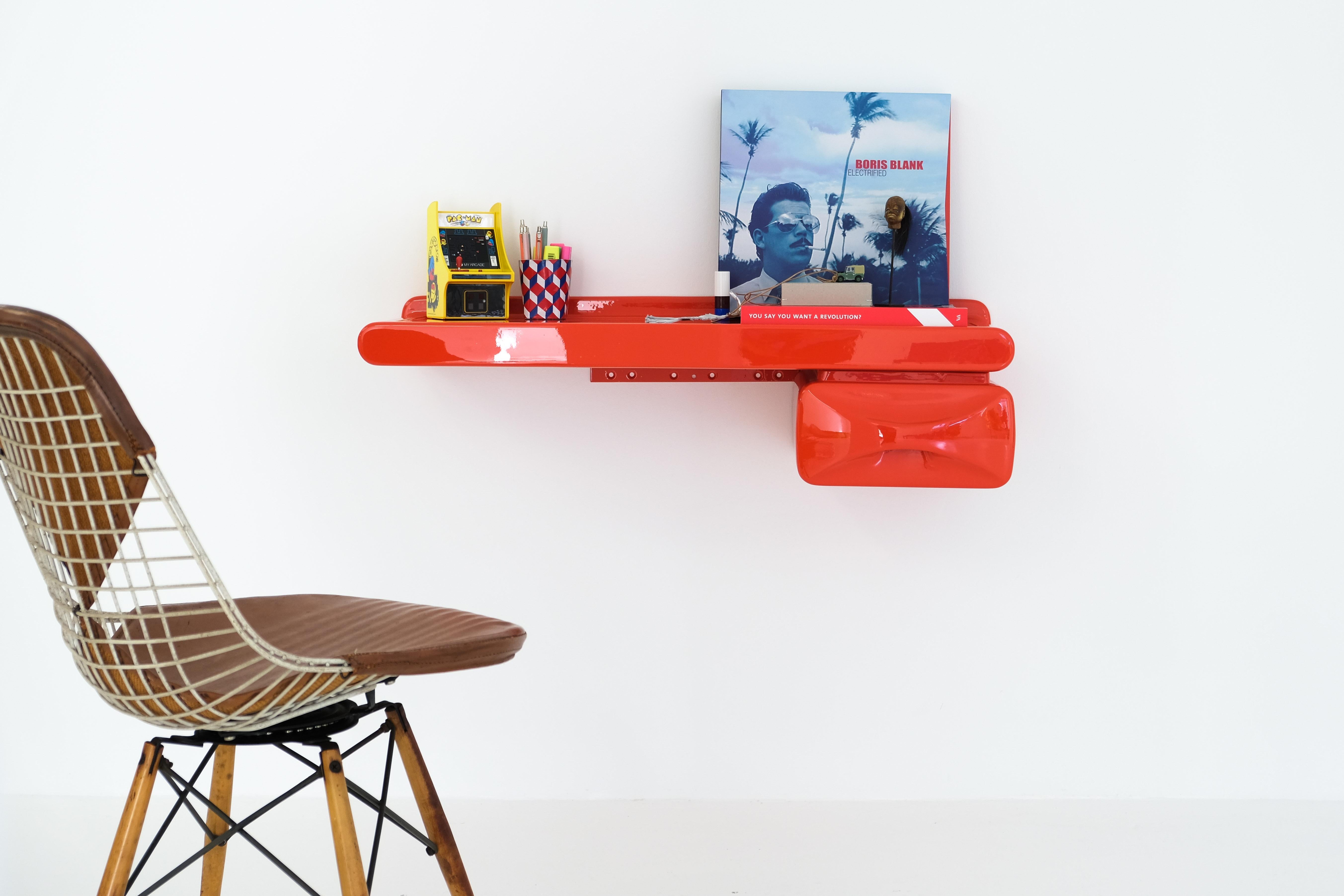 Late 20th Century Space Age Wall Mounted Storage Board with Drawer or Desk Attrib. to Ernest Igl