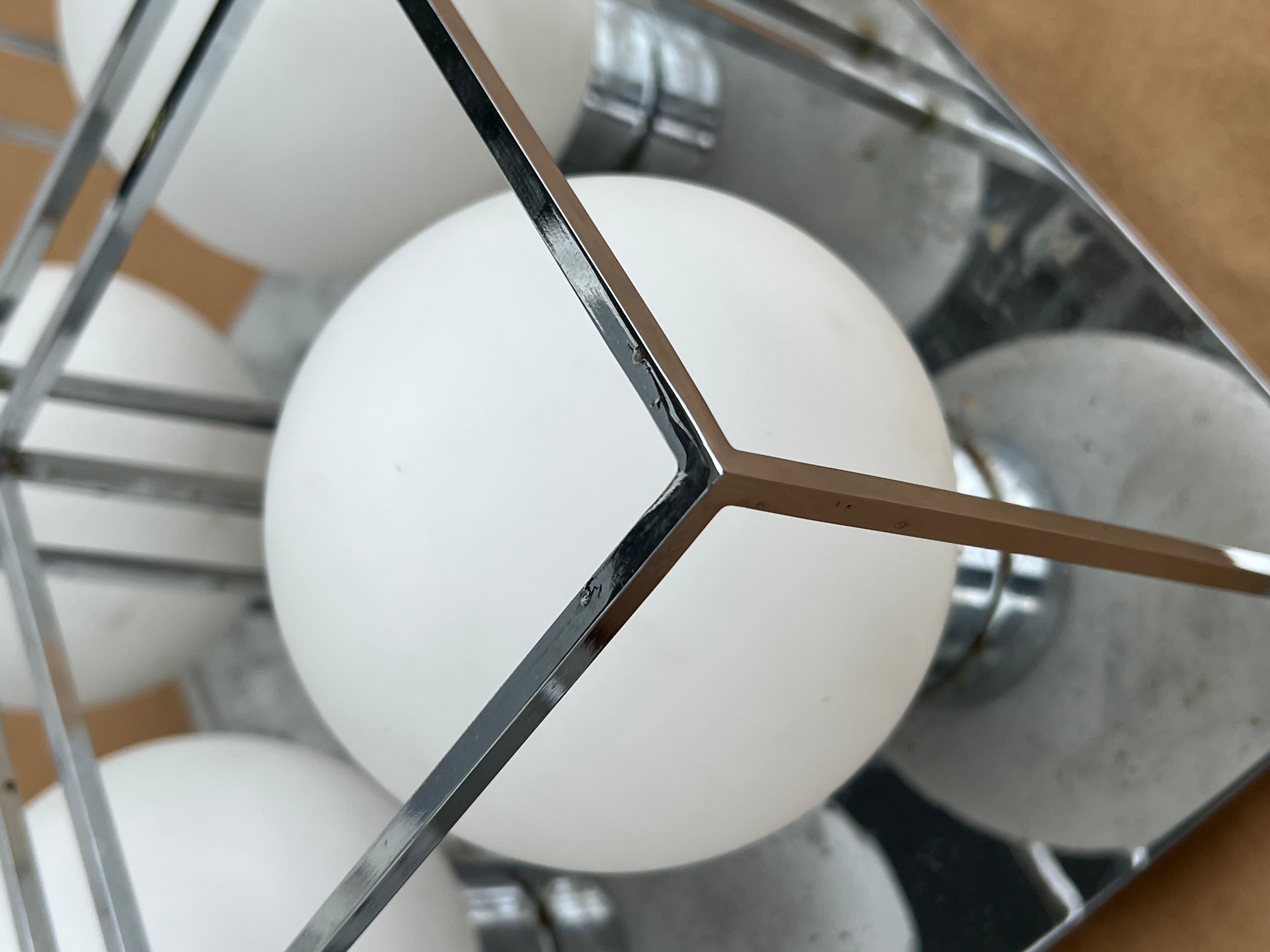 Space Age Wall Or Ceiling Lights Chrome And Glass For Sale 7