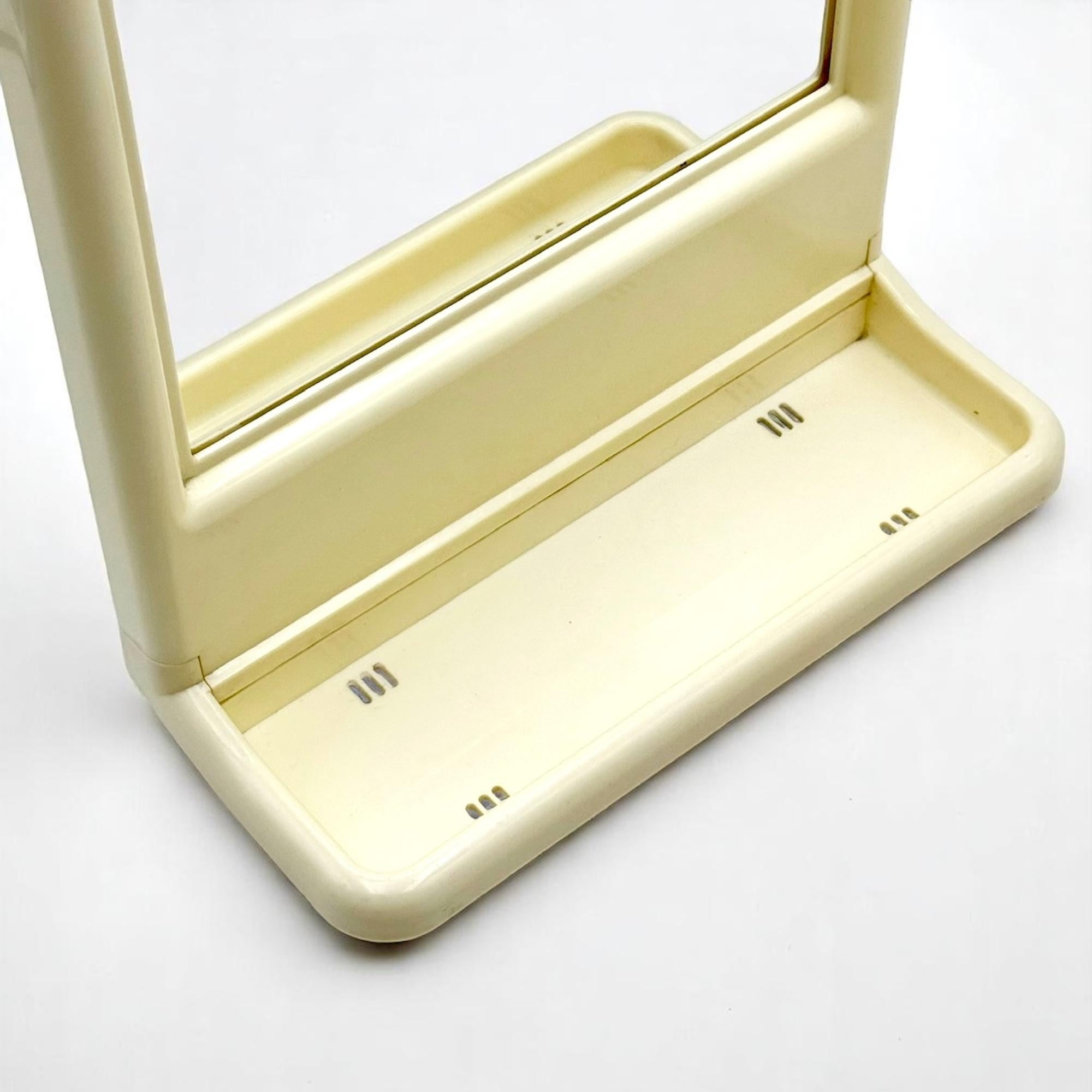 Space Age Wall or Table Mirror with Plastic Frame and Built-in Shelf 1970s in vendita 4