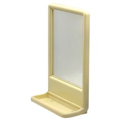 Space Age Wall or Table Mirror with Plastic Frame and Built-in Shelf 1970s Space Age Wall or Table Mirror with Plastic Frame and Built-in Shelf 1970s