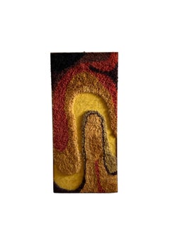 Space Age Wall Tapestry  Italian Mid-Century Fabric Art 1970s