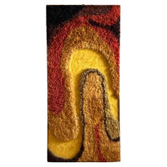 Space Age Wall Tapestry  Italian Mid-Century Fabric Art 1970s