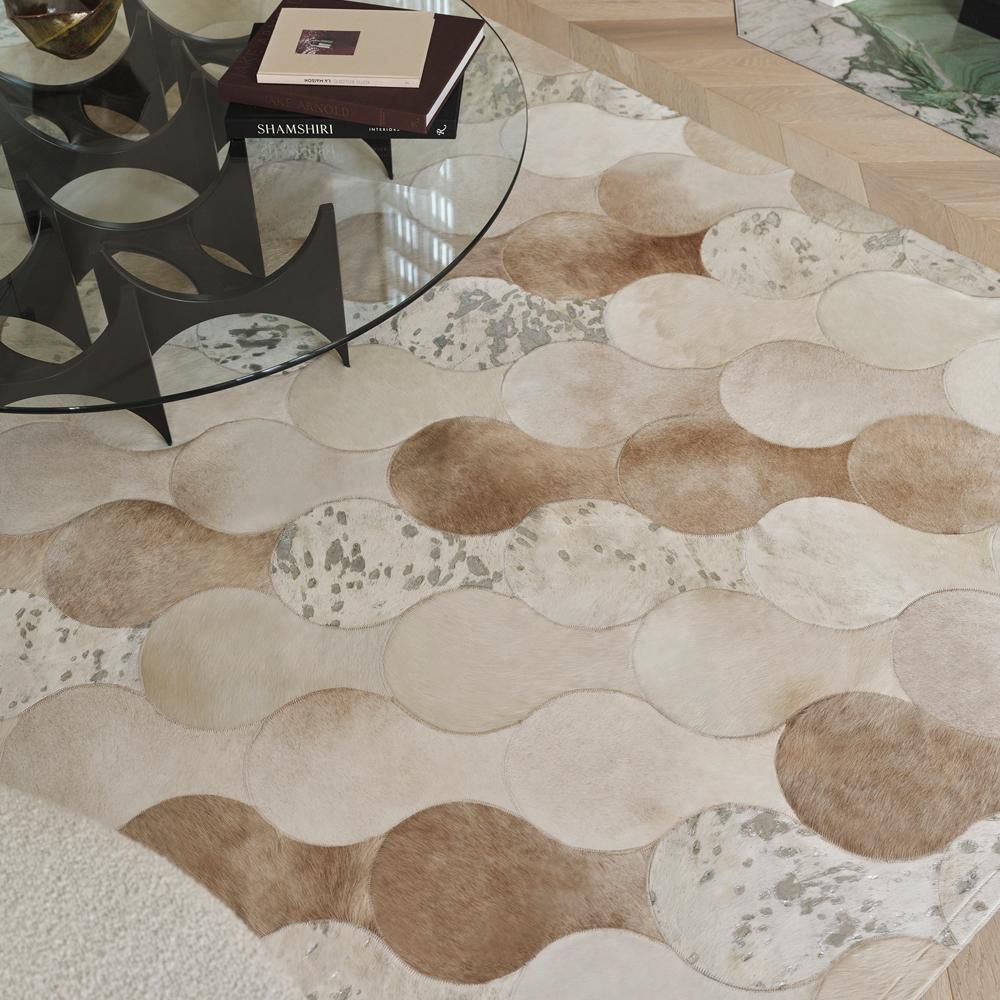 Alfombra Ondulada Líneas Onduladas Personalizable Crema, Topo, Caramelo Grande Hecho a máquina en venta