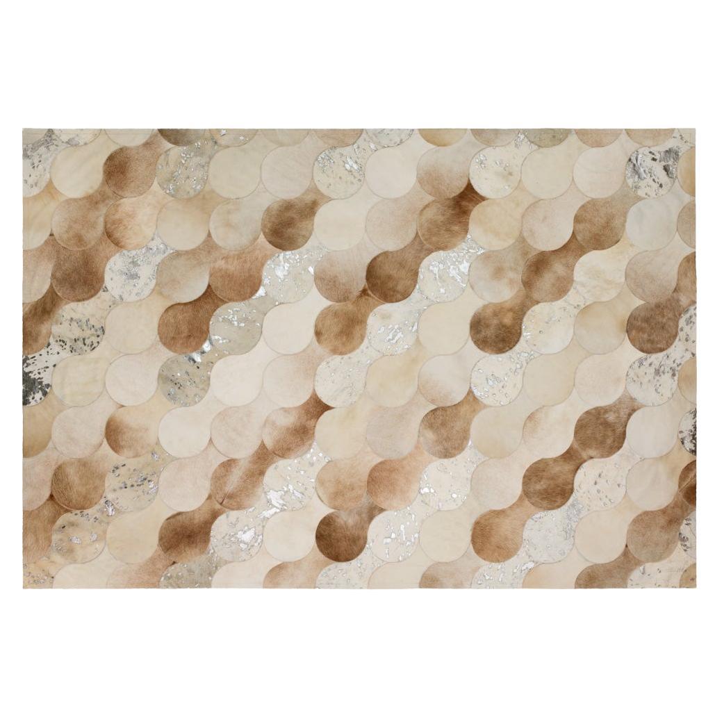 Alfombra Ondulada Líneas Onduladas Personalizable Crema, Topo, Caramelo Grande en venta