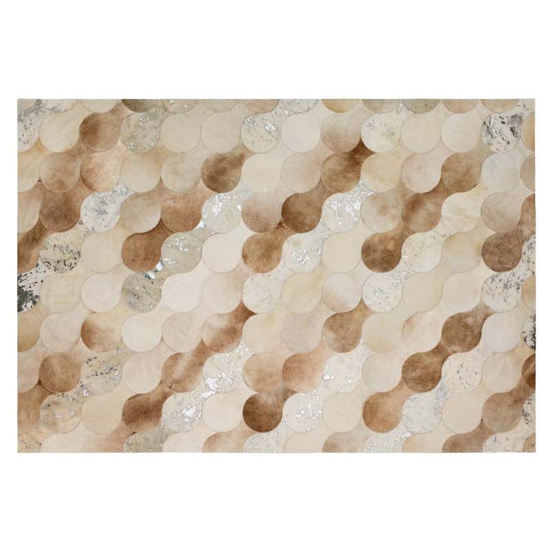 Modern, Wavy, Customizable Purple, Caramel Rug Large For Sale at 1stDibs