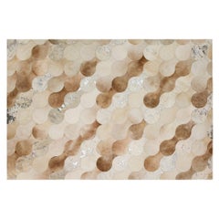 Tappeto ondulato a linee ondulate personalizzabile Crema, Taupe, Caramello XLarge