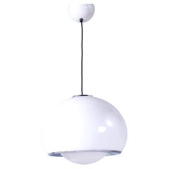 space age white bud pendant lamp by Studio 6G for Harvey Guzzini