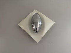 Space Age White Ceramic Glass Single Sconce, 1980s, Germany